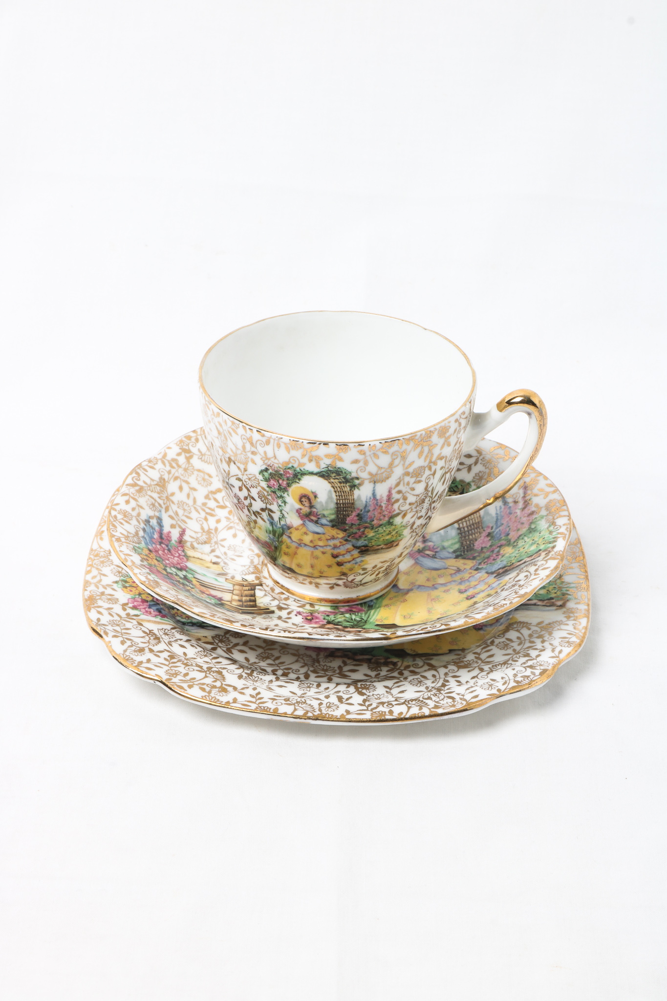 Tea Cloth, Crinoline Lady ; Unknown maker; 1950-60; WY.0000.131